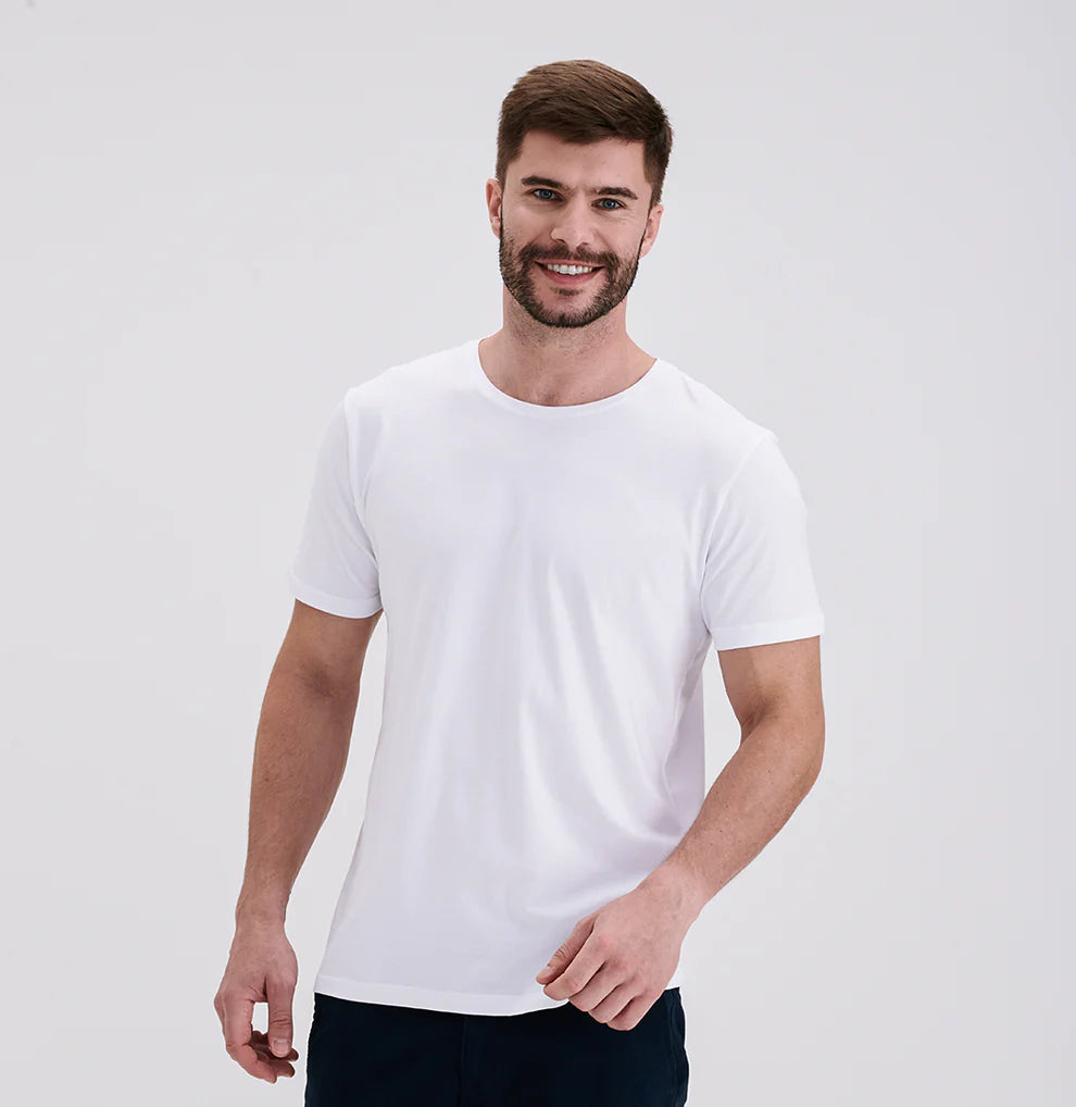 Camiseta Branca - Algodão 100%  Pima
